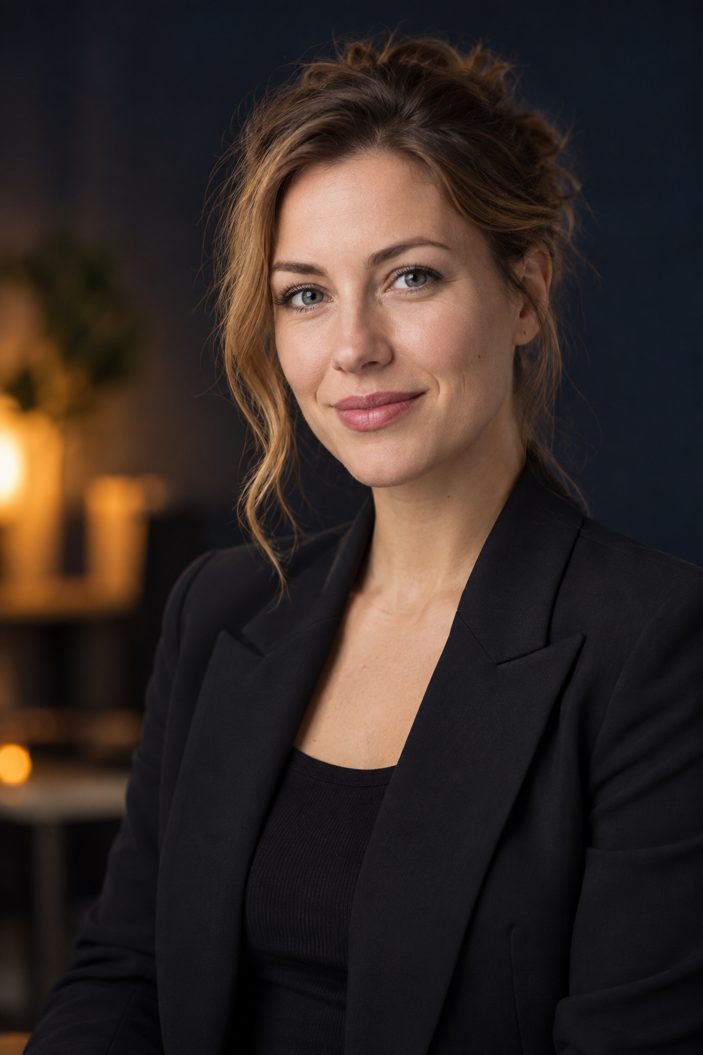 Mira Voss — AI-generated fictional portrait